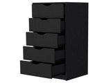 Logan Black 5 Narrow Drawer Dresser B062P175096