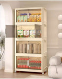 19.69" Side Wide Folding Storage Cabinet ,4 Tiers,19.69"11.81"40.55",Collapsible Storage Bins with W2873P207556