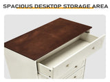 5-Drawer Cabinet with Solid Wood Veneer and Paint P2 MDF P2 Particleboard Storage Cabinet 43508099