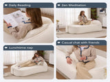 LY-048 Compression Curved Chaise Longue Chair Indoor, Modern Chenille Loveseat Couch with Deep Seat W2231P401698