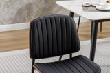 YIJIAN Dining Chairs Set of 2 Mid Century Modern Retro Faux Leather Chair with Bentwood Upholstered W1622123547