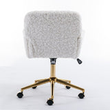 ZUN A&A Furniture Office Chair,Artificial rabbit hair Home Office Chair with Golden Metal W114392211