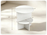 2-Tier Modern White Side End Table Engineered Wood Accent Nightstand with Open Storage Shelf 36576351