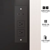 17" Round LED Mirror Vanity TableCushioned Stool, Equipped With 2 AC2 USB Power Socket, Big W3258P311349