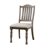 ZUN Transitional Style 2pcs Side Chairs Antique Gray Solid wood Gray Fabric Dining Room Furniture Chair B011P197295