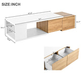 ZUN 47.2''-57''W Coffee Table with 2 Storage Drawers, Dual-tone Wood Center Table with 09878742