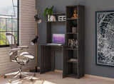 Aramis Desk, Five Shelves, Two Superior Shelves, Smokey Oak B097132896