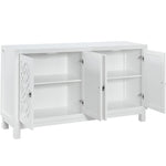 ZUN TREXM Large Storage Space Sideboard, 4 Door Buffet Cabinet with Pull Ring Handles for Living Room, WF304838AAK