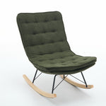 ZUN Lazy Rocking Chair,Comfortable Lounge Chair with Wide Backrest and Seat Wood Base, Upholstered W1372P181258
