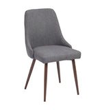 Oslo Modern Upholstery Side Dining Chair Set of 2, Grey B091P183409