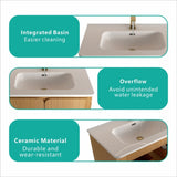 U093-Dalia30F-107 30" Freestanding & Wall Mounted Light Wood Bathroom Vanity with Ceramic Sink , W1865P207292
