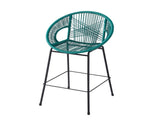 Ferrara Outdoor Patio Teal Faux Wicker Barstool, Set of 2 N775P266222T