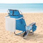 ZUN 63*65*82cm Short Oxford Cloth Silver White Aluminum Tube Bearing 100kg Beach Chair Blue 13123085