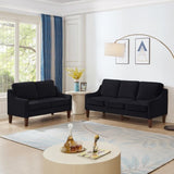 Modern Loveseat sofa for Living Room, Upholstered Velvet Small Couch with Wooden Legs for Livingroom W2186P143469