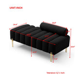 53.2" Width Modern End of Bed Sherpa Fabric Upholstered 2 Seater Sofa Couch Entryway Ottoman W1117110368
