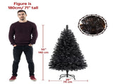 4.5Ft Pre Lit Fir Christmas Tree with Incandescent Warm Lights, Black 33670238