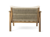 28" Modern Outdoor Woven Lounge Chair with Solid Wood Frame and Comfortable Polyester Cushions, N767P375341T