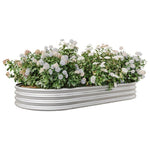 ZUN Raised Garden Bed Outdoor, Oval Large Metal Raised Planter Bed for for Plants, Vegetables, and W840102510