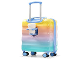 20" Carry-on Luggage with Cup Holder Lightweight Glossy Hardshell Suitcases with Spinner Wheels, 94062190