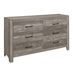 ZUN Modern Rustic Style Gray Finish 1pc Dresser of 6x Drawers Bedroom Wooden Furniture B011P146555