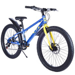 ZUN 24 Inch Bicycles , Fat Tire Mountain Bike for Boys and Girls Age 10 + Years ,Dual-Disc Brake,Shimano W1019P203878