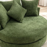 Orisfur. 360&deg Swivel Accent Barrel with Storage Ottoman & 4 Pillows, Modern Chenille Leisure WF323718AAF