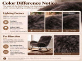 25.59"W x 33.66"D x 29.53"H Indoor Plush Rocking Chair, Soft Fluffy Lounge Rocker with Black Metal 00955809