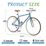 Single Speed Retro style 700C Road Bike For men women's City Bicycle,Steel Frame W1019P175590