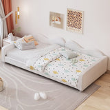 Twin size Upholstered Daybed, Sherpa Fabric Sofabed with Cloud-Shaped Backrest, No Box-spring N733P234602K