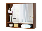 2 in 1 Mirrored Bathroom Wall Cabinet, Space-Saving Medicine Cabinet with Hidden Storage & Shelves 31972657
