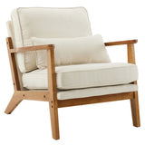 Oak Armrest Oak Upholstered Single Lounge Chair Indoor Lounge Chair Off-White 68954457