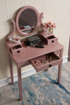 ZUN Moniys Wood Moniya Makeup Vanity Table and Stool Set, Rose Gold T2574P163833