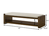 47" Accent Bench with Lower Shelf Shoe Rack, Padded Seating Bench for Living Room, Modern Compact W2186P292100