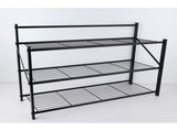 27" Wide Foldable Metal Shelf / Shoe Rack, Powder Coated Black Paint & 3 Tiers 91832408