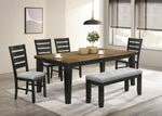 ZUN 1pc Contemporary Style Dining Rectangular Table with18" Leaf Tapered Block Feet Wheat Charcoal B011138070