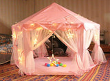 Foldable Princess Play Castle Tent for Girls, Large Space Playhouse with Breathable Mesh Doors, 29697047