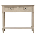 ZUN Series Console Table Traditional Design with Two Drawers and Bottom Shelf 67551365