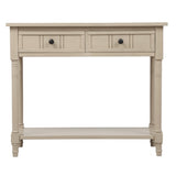 ZUN Series Console Table Traditional Design with Two Drawers and Bottom Shelf 67551365