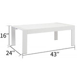 ZUN Small End Table White Aluminum Coffee Tables Patio Garden Furniture For Dinner And Drinking W1828P154372