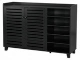 Shoe cabinet with 2 doors, 5 open compartments, and a tabletop with a back panel made of MDF 12353522