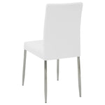 ZUN Set of 4 Leatherette Upholstered Dining Chairs, White and Chrome B016P224473