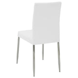 ZUN Set of 4 Leatherette Upholstered Dining Chairs, White and Chrome B016P224473