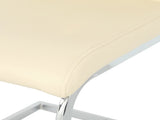 Modern Light Yellow PU dining chair living room chair upholstered chair, electroplated metal chair W210P375168