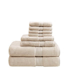 ZUN 100% Cotton 8 Piece Antimicrobial Towel Set B03599311