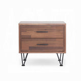 ZUN 2 Drawers Nightstand with Metal Legs, Walnut B016P253802