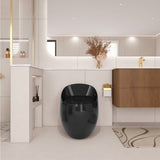 1-Piece 1.28 GPF Single Flush Egg Shape Toilet in Glossy Black W2973P301480