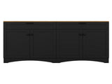 ON-TREND Farmhouse TV Stand with 2 Drawers for TVs Up to 70", Versatile Wood Grain Sideboard with N721P245732B