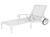 193*64.5*93cm Backrest Adjustable Courtyard Cast Aluminum Lying Bed White 04914009