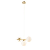 3-Light Chandelier with Frosted Glass Globe Bulbs B03596565