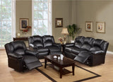 Motion Loveseat 1pc Couch Living Room Furniture Black Bonded Leather B011P205230